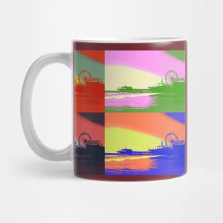 Santa Monica Pier funky Pop Art Collage Mug